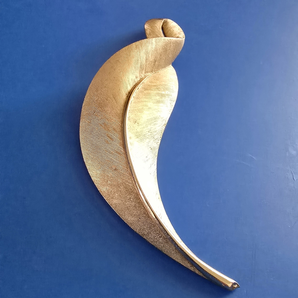 Trifari Gold Leaf Brooch